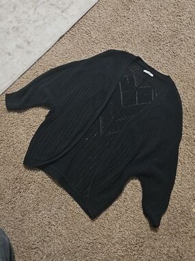 MAURICES Black Open Knit Cardigan